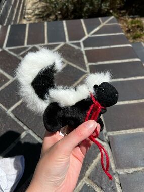 Small Skunk Finger Puppet Stuffed Animal Plushie